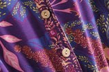 Elhiza's Purple Boho Mini Dress Lantern Sleeve