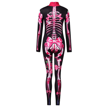 Day of the Dead Skeleton Bodycon Halloween Costume Adult Kids One Piece Rose Bodysuit