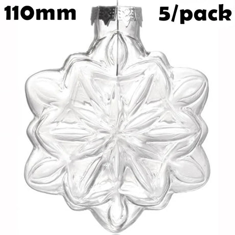 Five DIY Paintable Fillable Christmas Decoration Ornament 120*100mm Snowflake