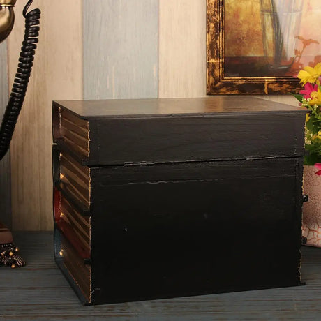 Old Books Wooden Storage Box Book Shelf Decoration