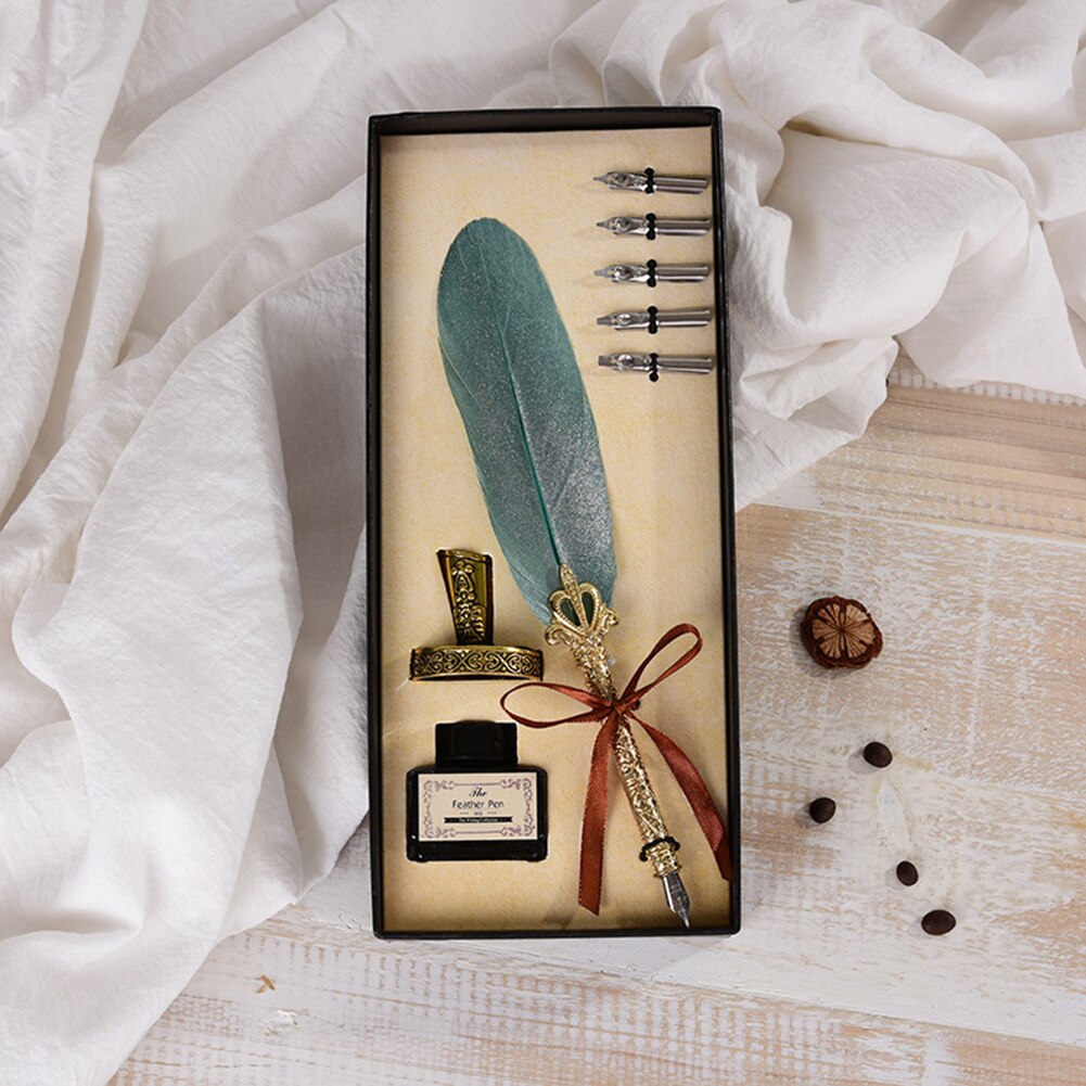 Calligraphy Feather Quill Fountain Pen Set Gift Box