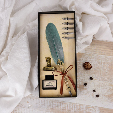 Calligraphy Feather Quill Fountain Pen Set Gift Box
