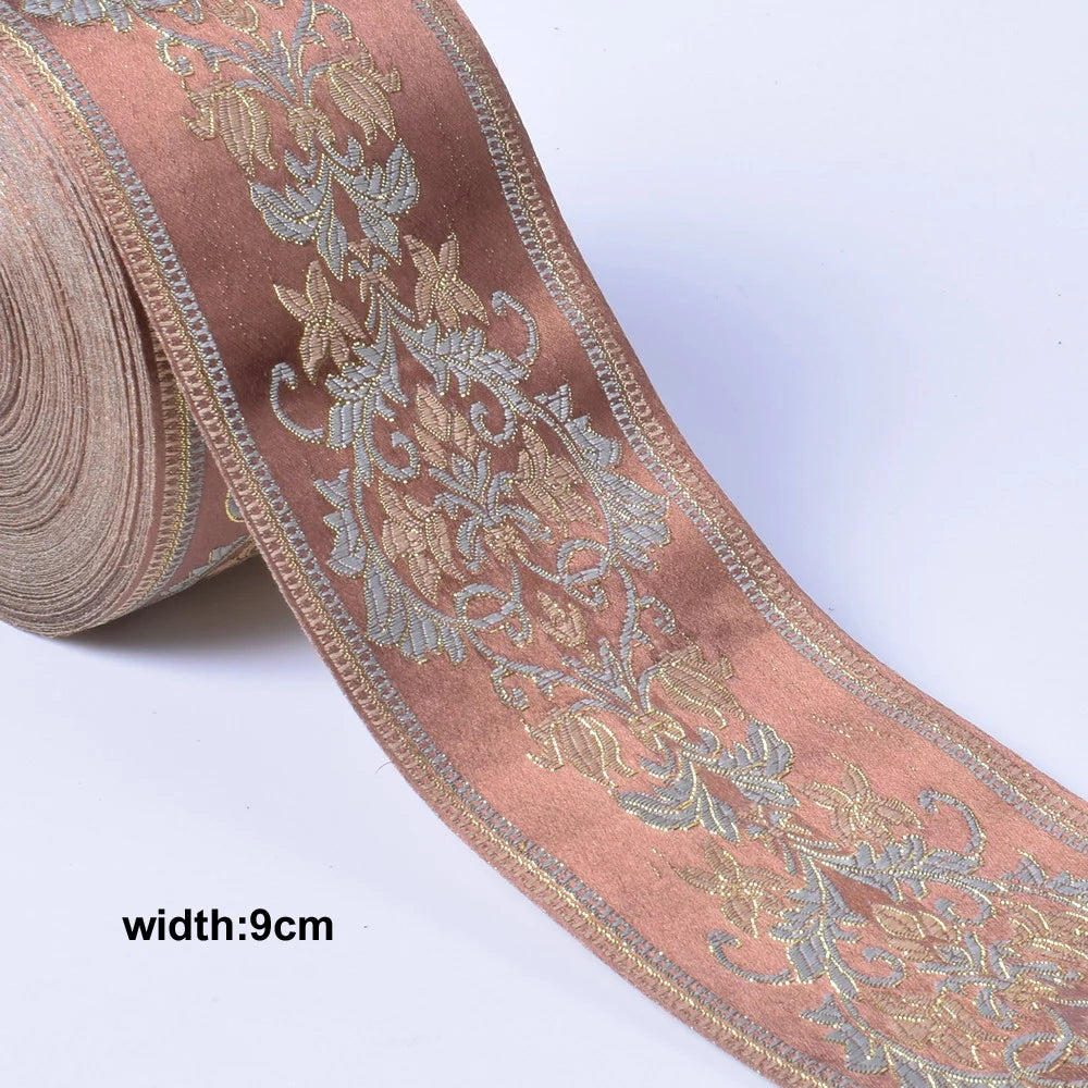 1M Boho Embroidered Jacquard Ribbons Trim DIY Craft
