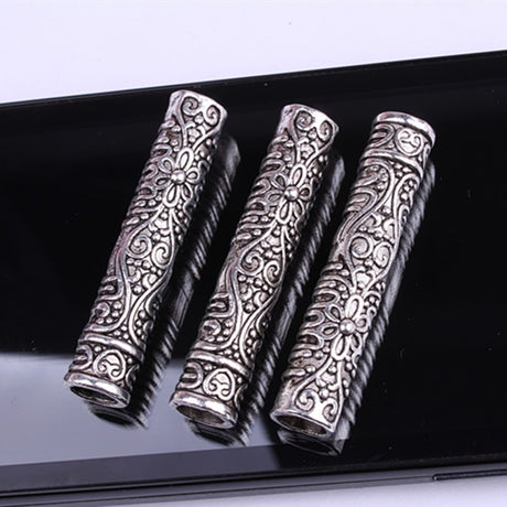 2Pcs Dreadlock Cuffs Braid Beads Beard Tubes