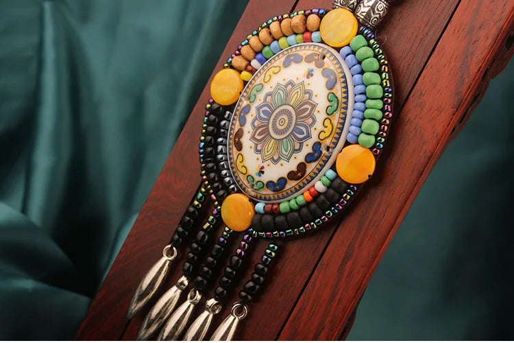 Handmade Beaded Leather Boho Necklaces