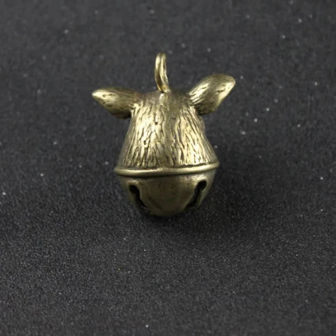 One Copper Lucky Pig Tinkle Bell Charm
