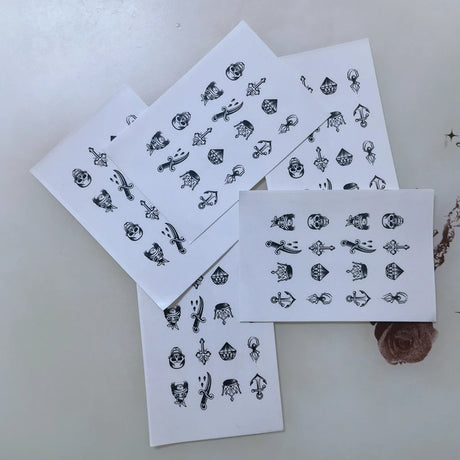 Finger Small Temporary Tattoos Cross Diamond Spider Crown Art