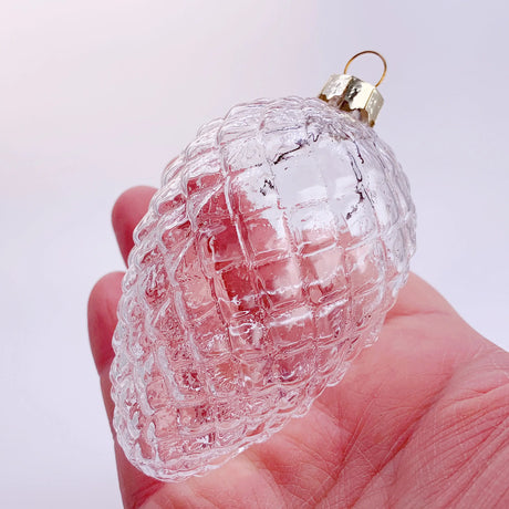 5 Pieces x DIY Paintable Home Wedding Christmas Decoration Ornament 90*60mm Glass Pine Cone Nut