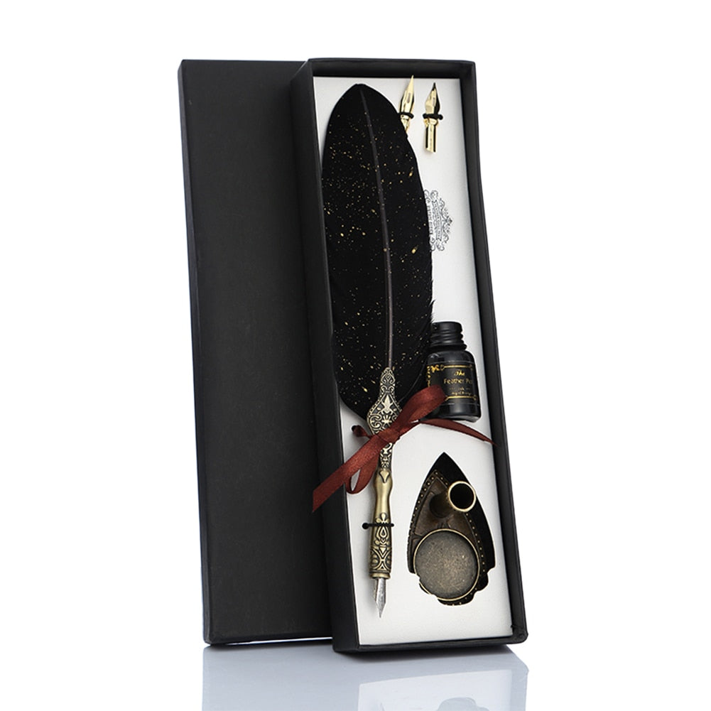 Calligraphy Feather Quill Fountain Pen Set Gift Box.