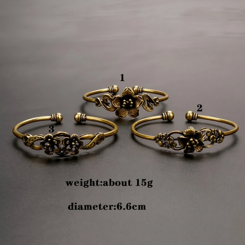 Pure Copper Flower Bangles