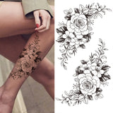 Large Peony Temporary Tattoos
