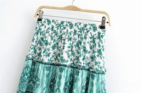 Chaima's Boho Two Piece Sets Mini Skirts and Crop Top