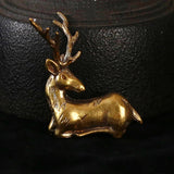 Copper Deer Elk Reindeer Figurine Tea Pet