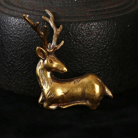Copper Deer Elk Reindeer Figurine Tea Pet