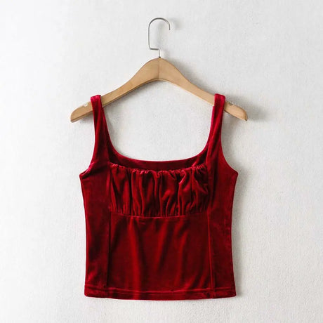 Velvet Tank Tops Y2k Medieval Casual