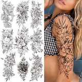 Large Peony Temporary Tattoos