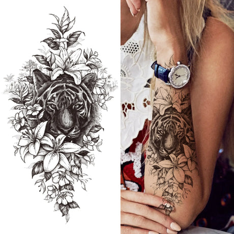 Large Peony Temporary Tattoos
