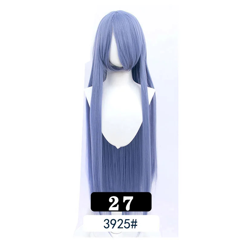 Extra Long Wavy or Straight Wigs with Full Bangs Heat Resistant.