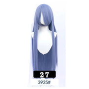 Extra Long Wavy or Straight Wigs with Full Bangs Heat Resistant.