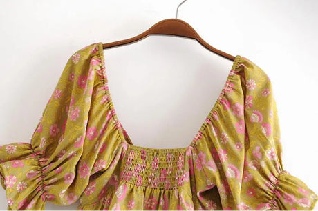 Cara's Boho Bow Front Crop Top Matching Maxi Skirt