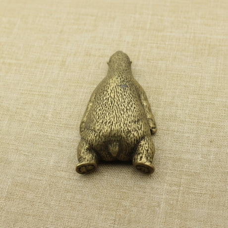 Pure Bronze Copper Polar Bear Ornament Miniatures Desk Figurine Tea Pet