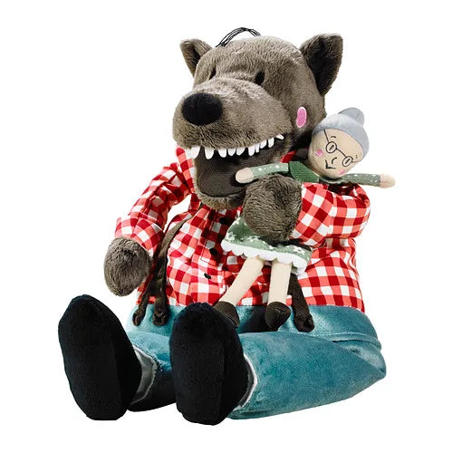 45cm Plush Grandma Big Bad Wolf Plushie Toy Little Red Riding Hood Fairy Tale