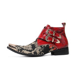 Red Rock Party Men Dress Shoes Genuine Leather Ankle Boots