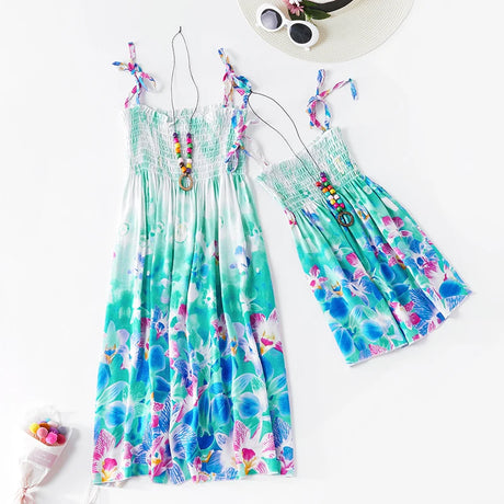 Mother and Daughter Matching Boho Beach Sundresses Summer Dresses