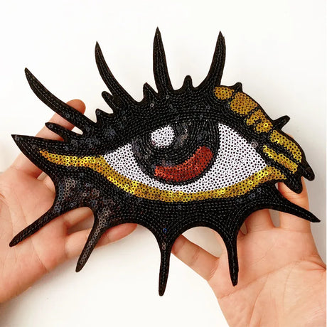 Appliqué Patches Sequins Eye Embroidery Patch Sewing Accessories Iron On Patches