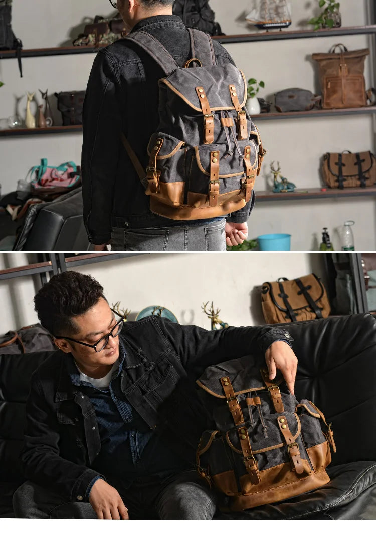 Waterproof Waxed Canvas Rucksack