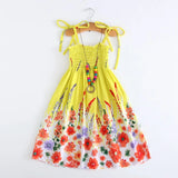 Summer Boho Girls Beach Dress 2 - 12 Years With Necklace Gift