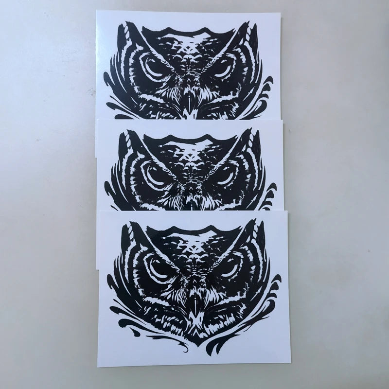 Black Owl Temporary Tattoo Hand Back Neck