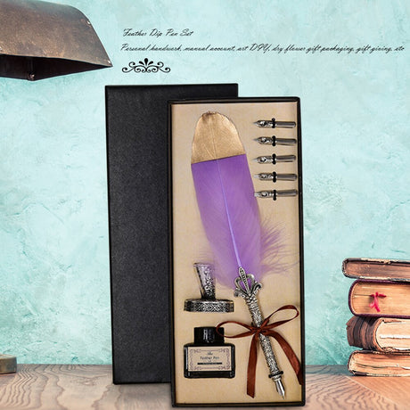 Calligraphy Feather Quill Fountain Pen Set Gift Box