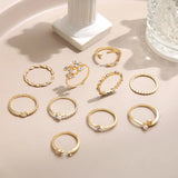 Boho Moon Heart Set of Ten Rings