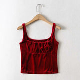 Velvet Tank Tops Y2k Medieval Casual