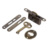Antiqued Door Lock Set Furniture Hardware Fittings Counter Drawer Bronze Sliding Door Lock with Key