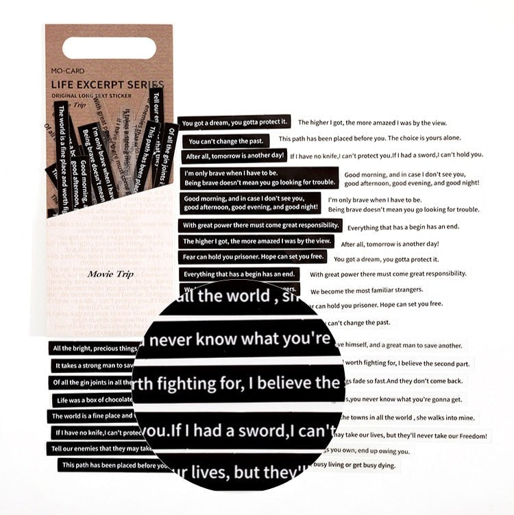 Poetry and Prose Word Sentence Stickers Art Journal Scrapbooking Stickers