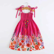 Summer Boho Girls Beach Dress 2 - 12 Years With Necklace Gift