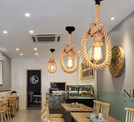 Pirate's Ship Hemp Rope Ceiling Pendant Light Chandeliers Spider Chandelier