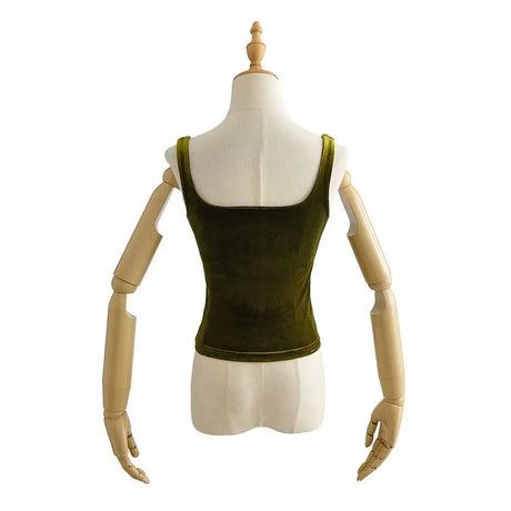 Velvet Tank Tops Y2k Medieval Casual