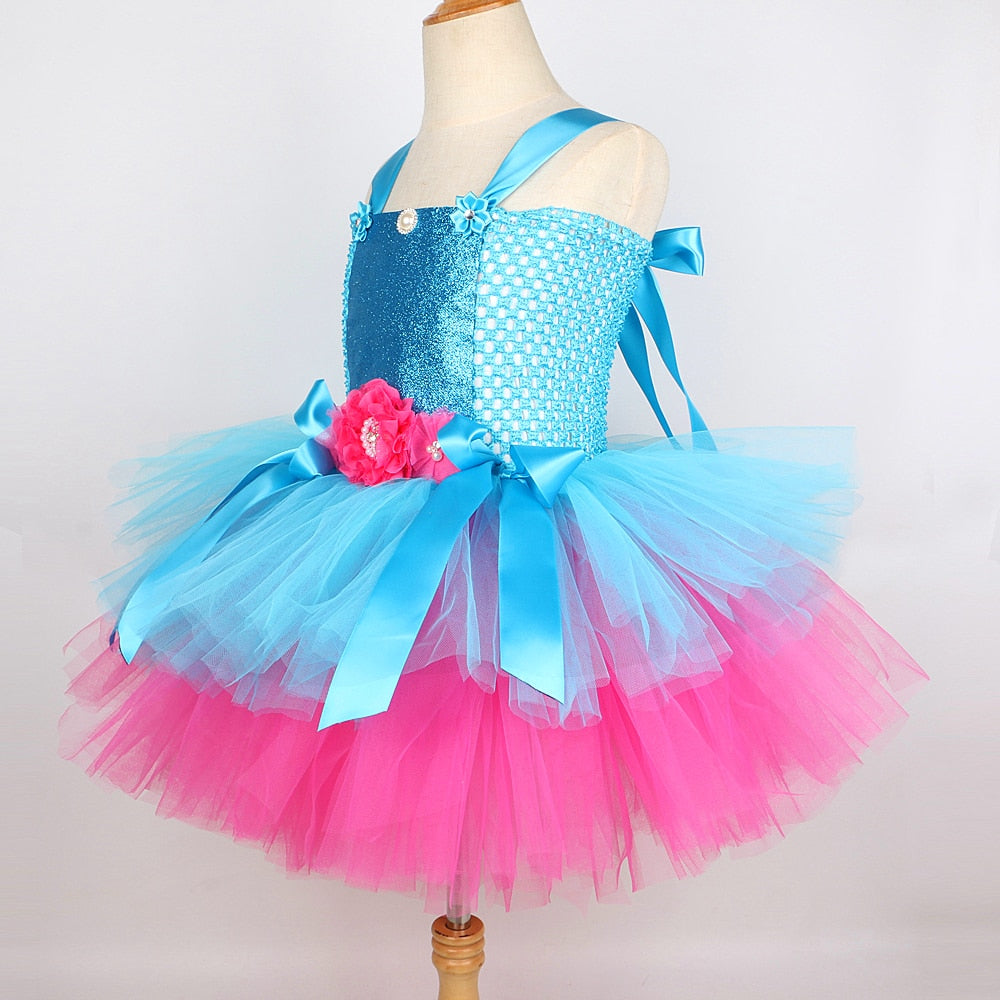 Trolls Tutu Dress Princess Poppy Costume Halloween Dresses