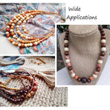 300Pcs Boho Printed Wood Beads Large Hole DIY Jewellery Making