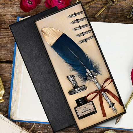 Calligraphy Feather Quill Fountain Pen Set Gift Box.