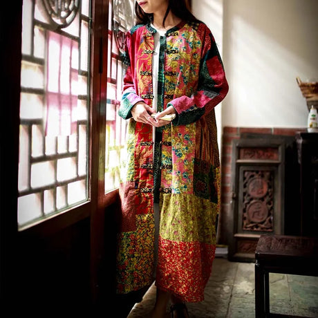 Vintage Cotton Linen Patchwork Coats