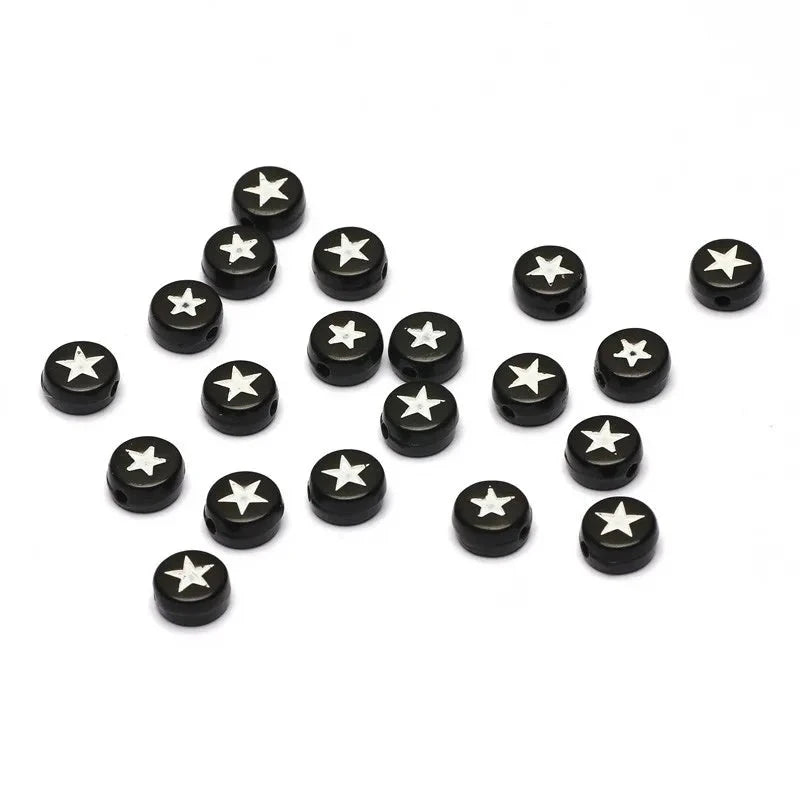 Friendship Bracelet Stars and Letters Acrylic Beads Round Spacer Beads For DIY Jewellery Making