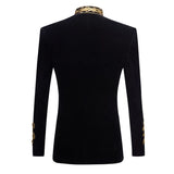 Mens Military Velvet Suit Blazer