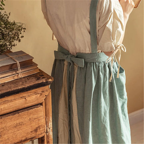Emma's Cotton Linen Frilled Aprons Smock