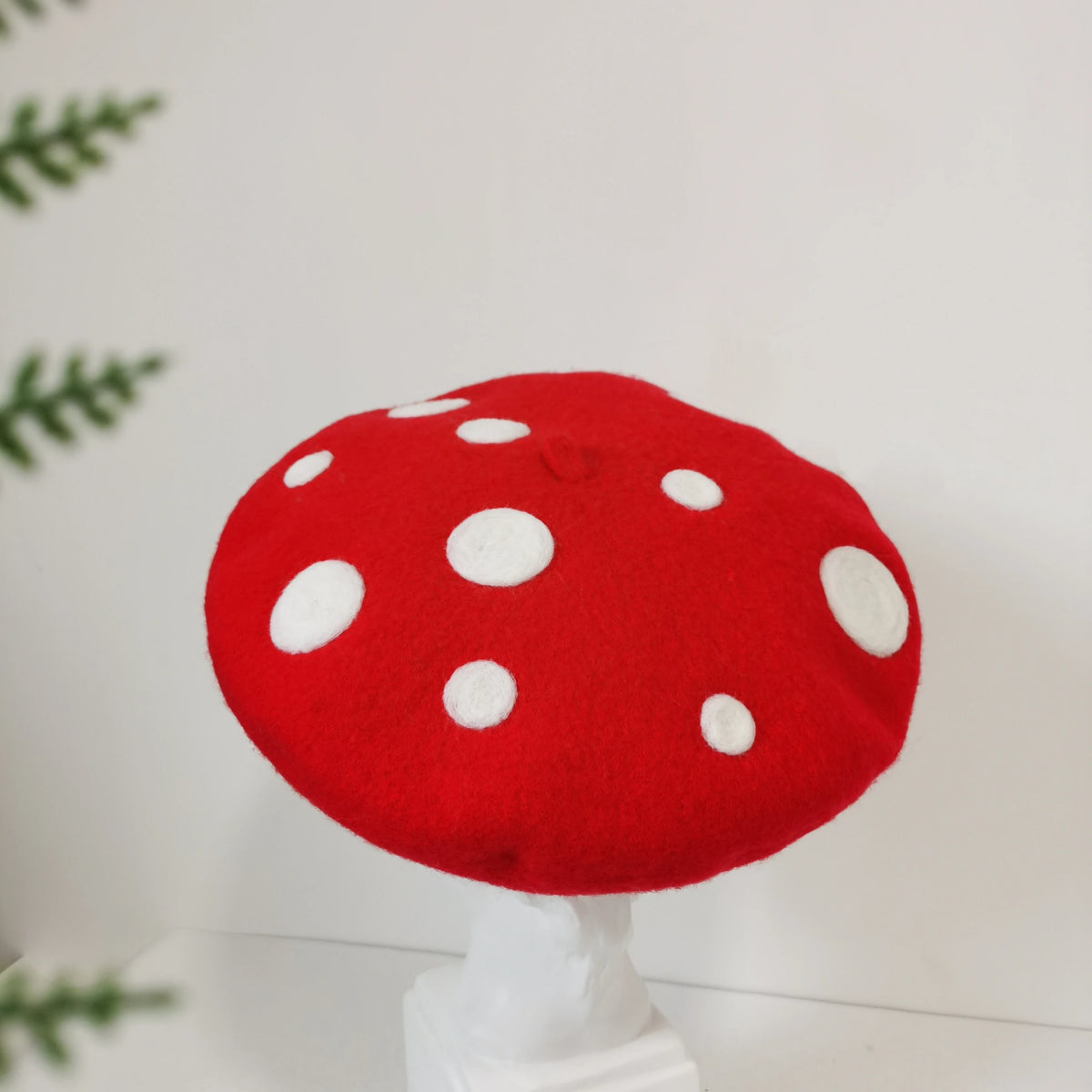 Red Mushroom Beret hat