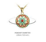 Flower Bell  Enamel Harmony Sound Ball Mexican Bola Pendant Necklace