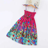 Summer Boho Girls Beach Dress 2 - 12 Years With Necklace Gift